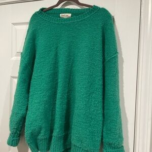 Peach Love California Vibrant Green Crew Neck Sweater